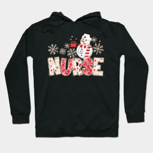 Nurse Life Christmas Snowman Scrub Top Hoodie